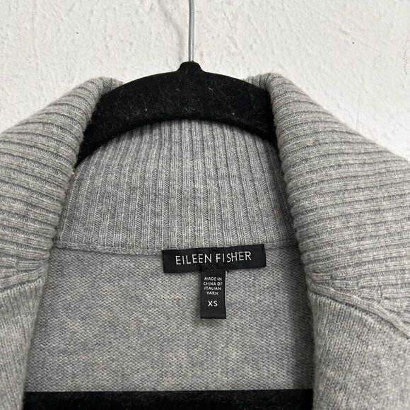 Eileen Fisher Cardigan‎ Sweater Merino Cashmere Blend Shawl Collar Button Up XS - Picture 8 of 12